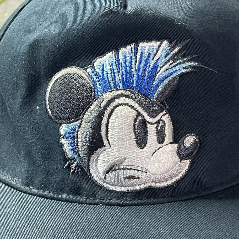 Vtg Youth Disney World Land cap Mickey Mouse 28 with Mohawk elastic band - Picture 2 of 10